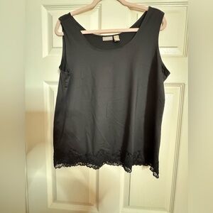 Chico's Black Lace Hem Tank Top